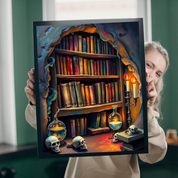 Mystical Bookshelf Puzzle Enchanting Halloween Jigsaw For Adult Gift Book Lover Therapeutic Fun Family Or Solo Game