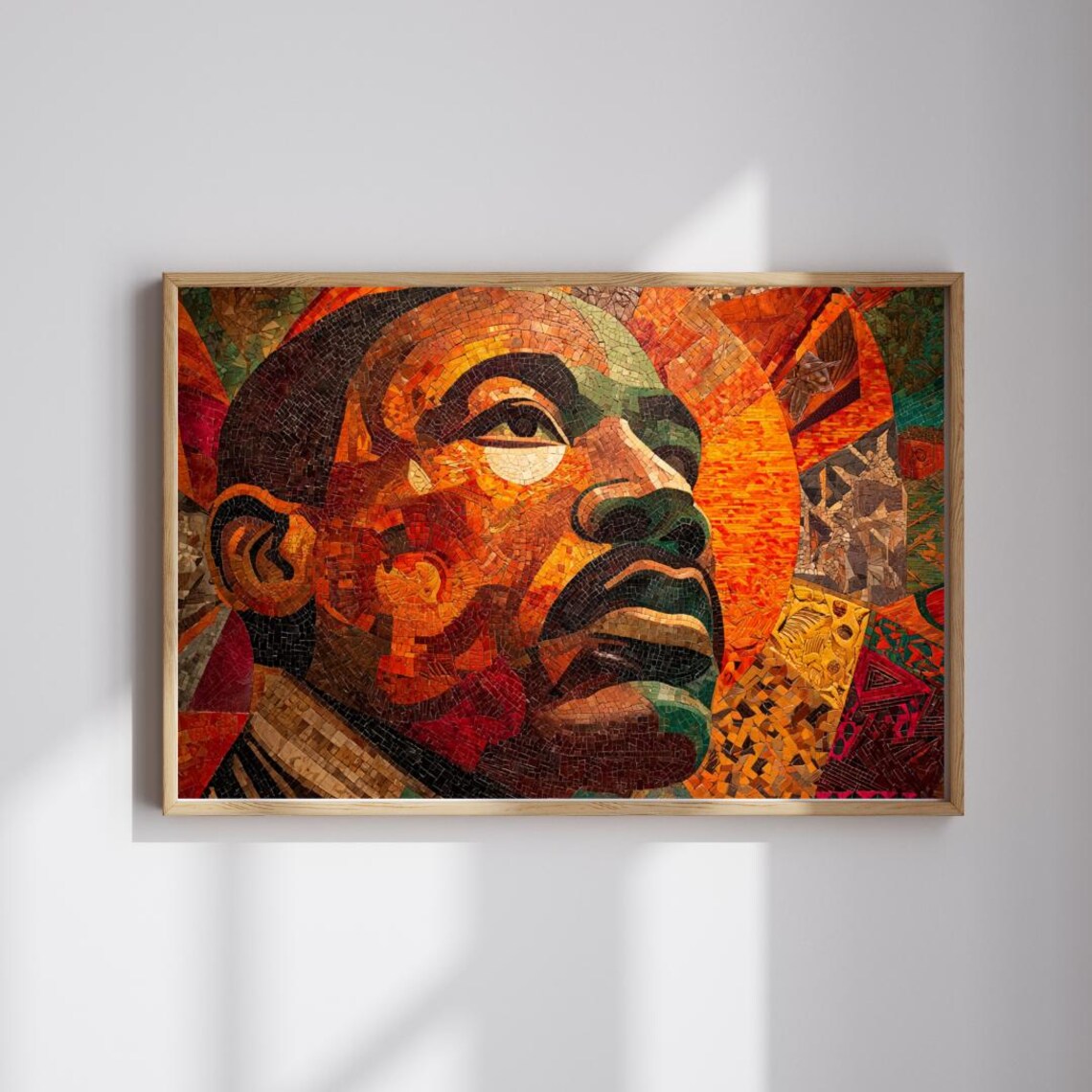 Warm Toned Mosaic Tile Portrait of Dr Martin Luther King Jr Poster
