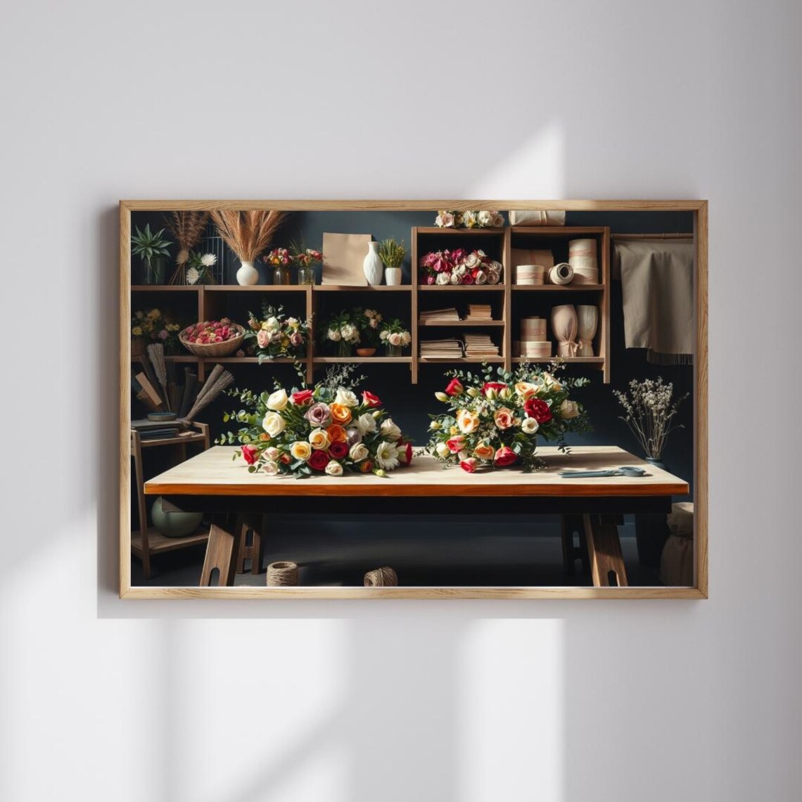 Floral Arrangement Workshop, Cozy Flower Studio Scene
