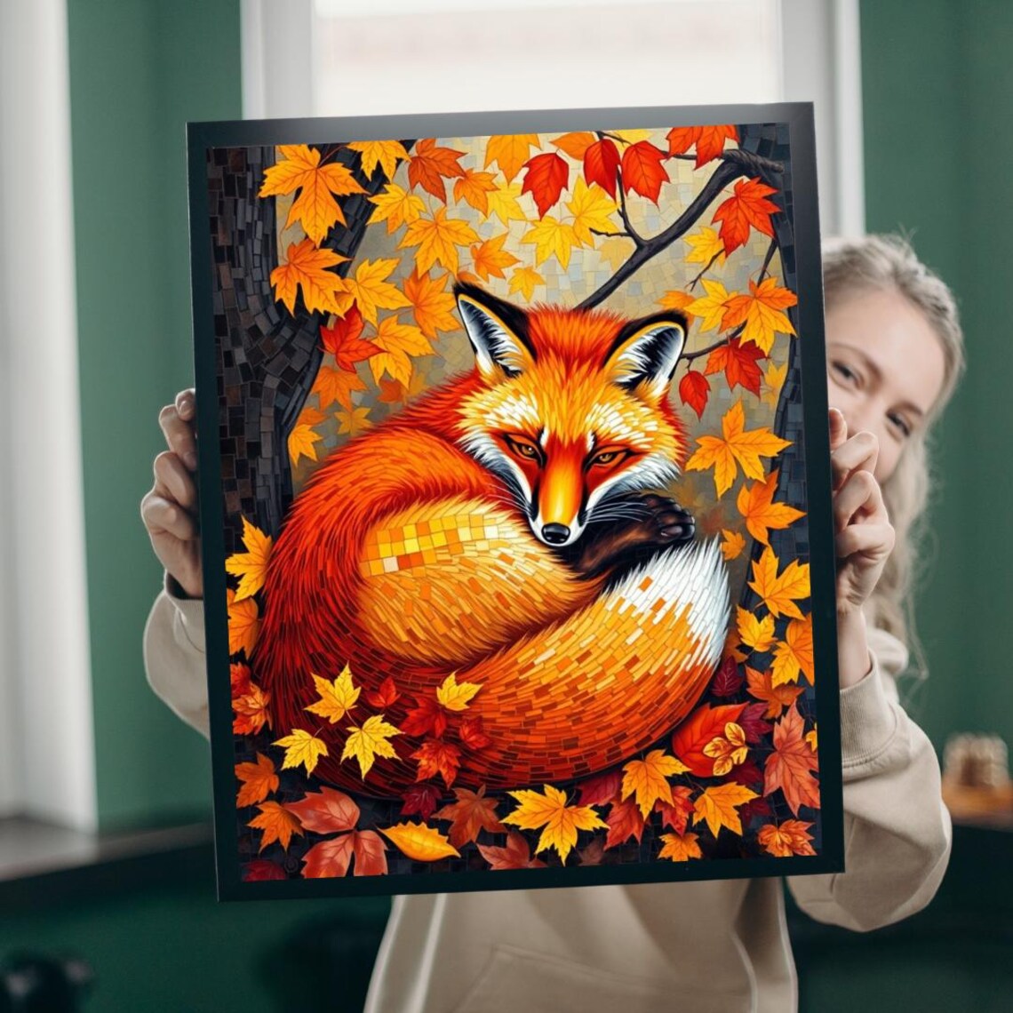 Autumn Fox Mosaic Puzzle Fall Wildlife Jigsaw Game