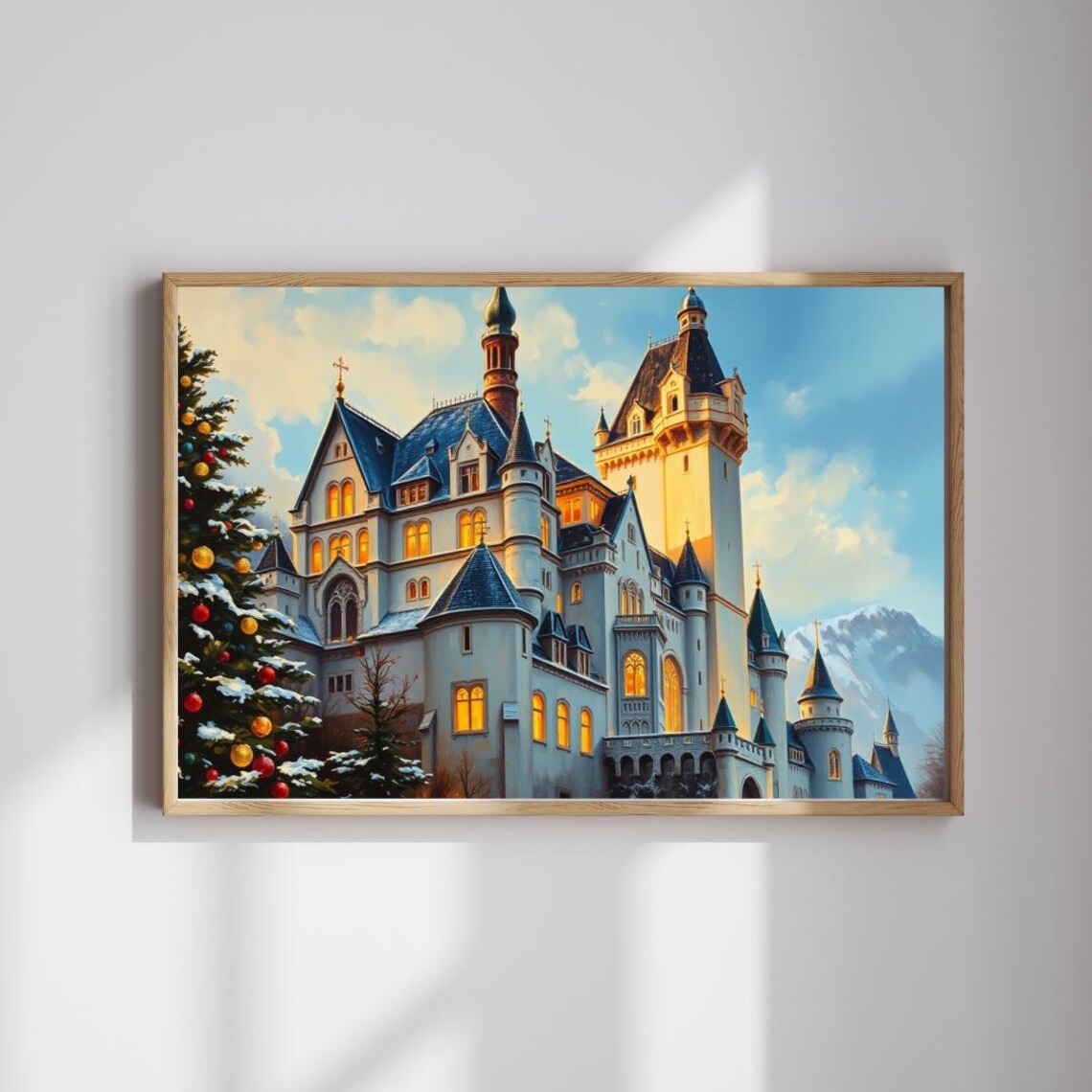 Neuschwanstein Castle Winter, Bavaria Landmark Poster