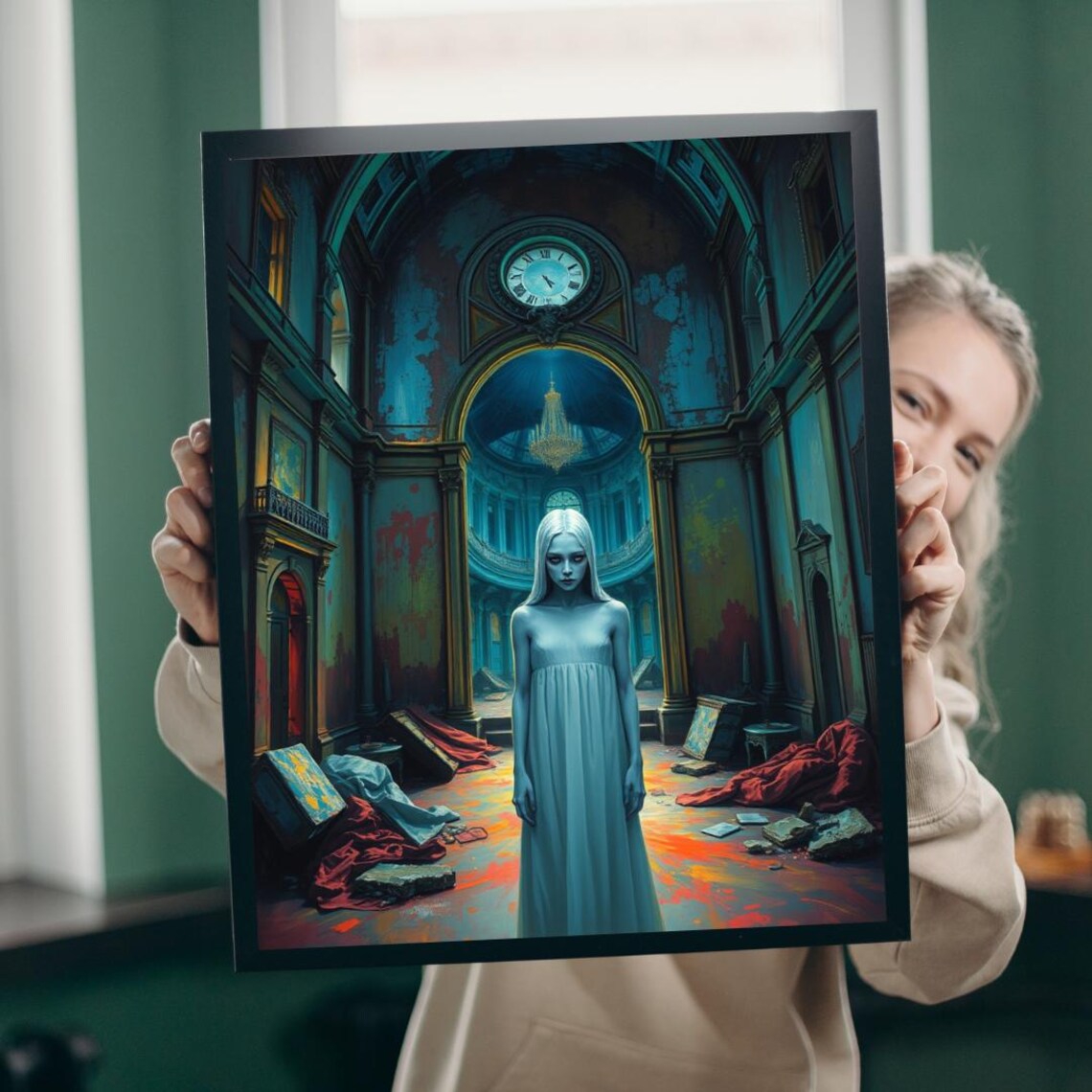 Gothic Puzzle Haunted Manor Pale Figure Halloween Jigsaw