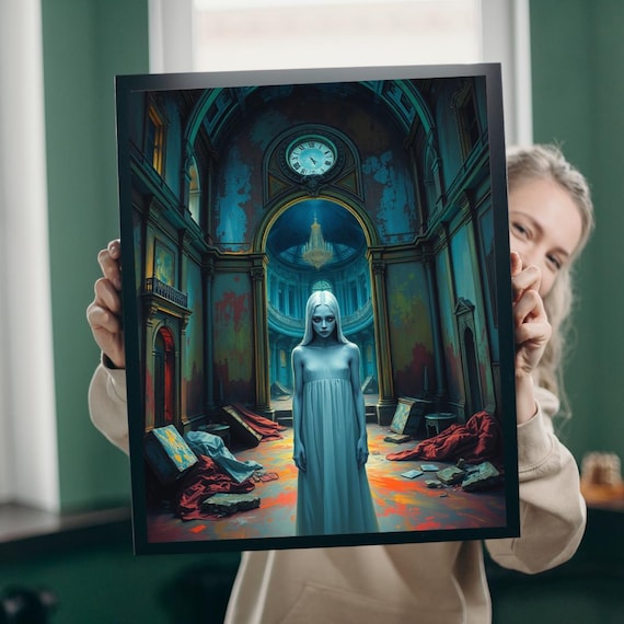 Gothic Puzzle Haunted Manor Pale Figure Halloween Jigsaw
