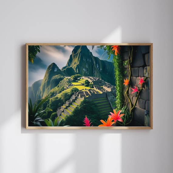Machu Picchu Peru Jungle Ruins Huayna Picchu Travel Photo Poster