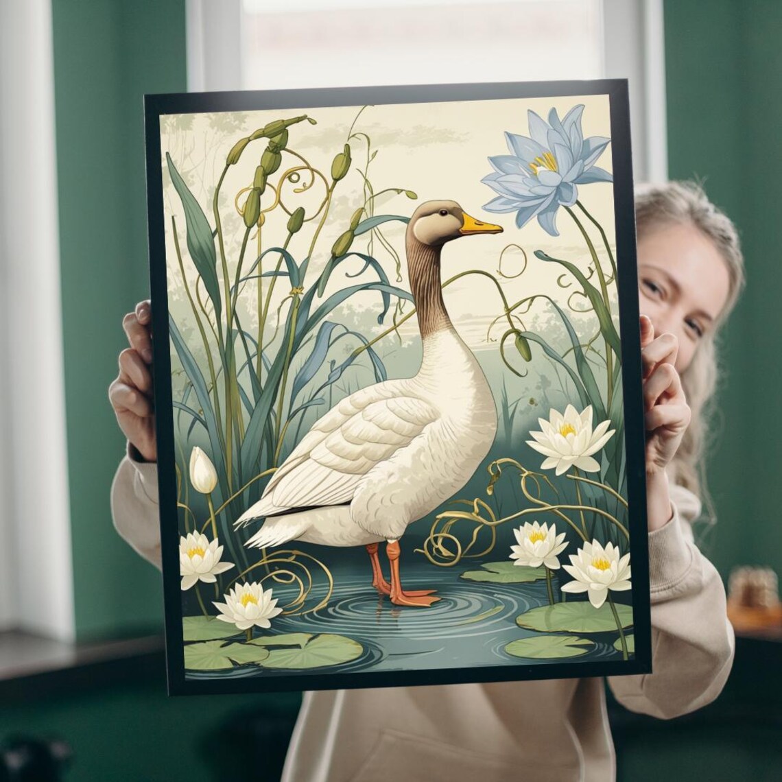 Vintage Goose Puzzle, Countryside Art Print