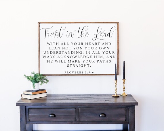 Trust in the Lord Proverbs 3:5-6 Scripture Farmhouse Framed Wall Poster