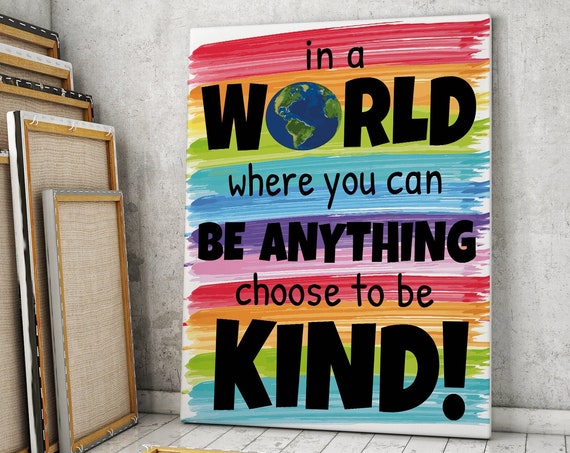 Choose To Be Kind Poster Motivation Poster Home Office School Wellbeing Quote Classroom Poster