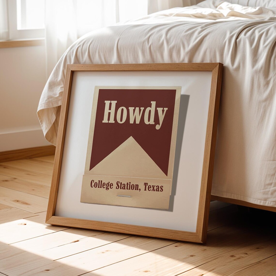 College Station Vintage Style Travel Poster, Texas
