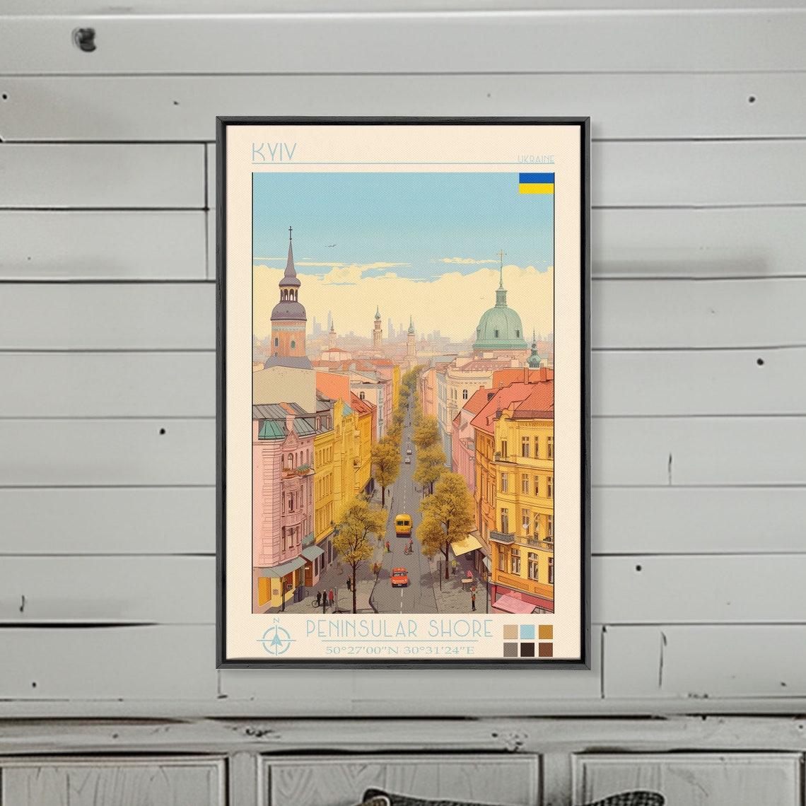Kyiv Ukraine Sunny Avenue Church Towers Domes Old Town View Poster - Image 5