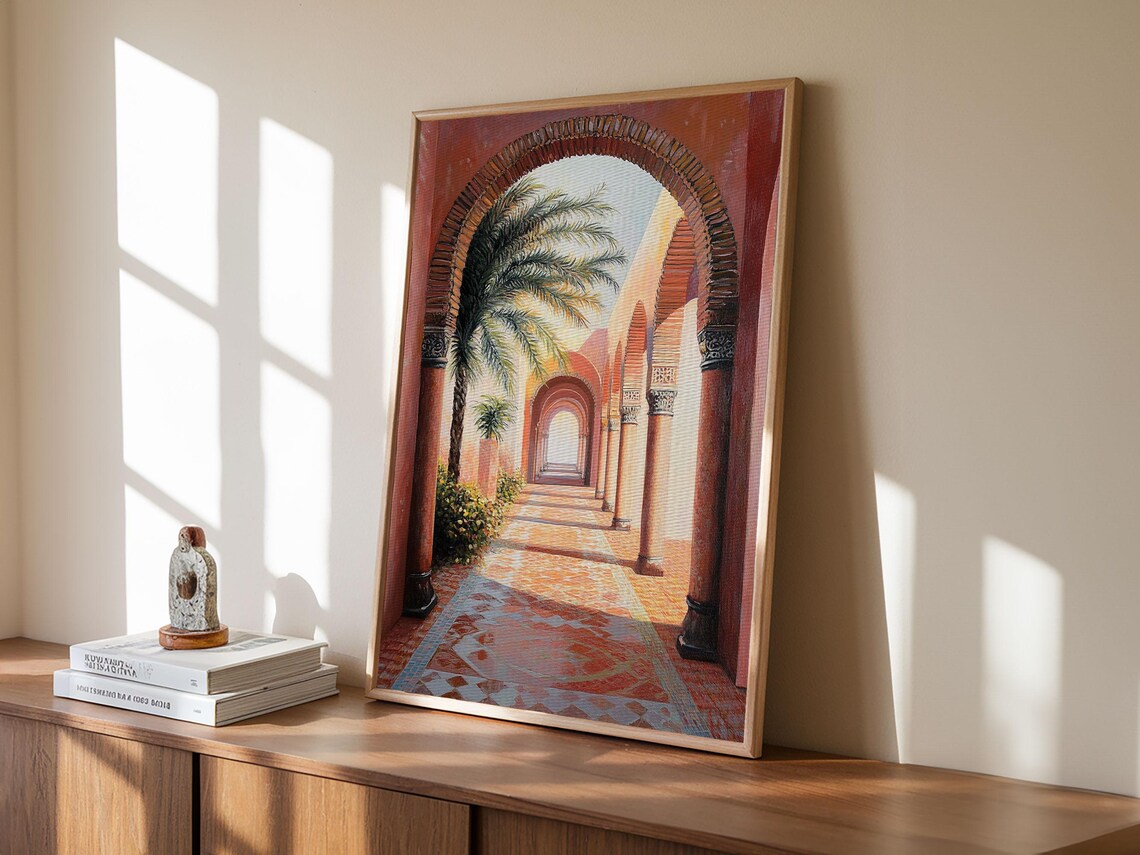 Moroccan Wall Art, Middle Eastern Abstract Print - Image 5