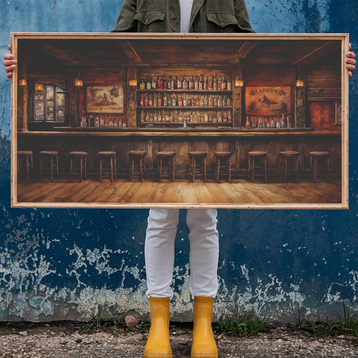 Prohibition Wall Art Saloon Wall Art Western Art Print Wall Hanging Panoramic Art Bar Decor Congratulations Gift Ranch Decor - Image 6