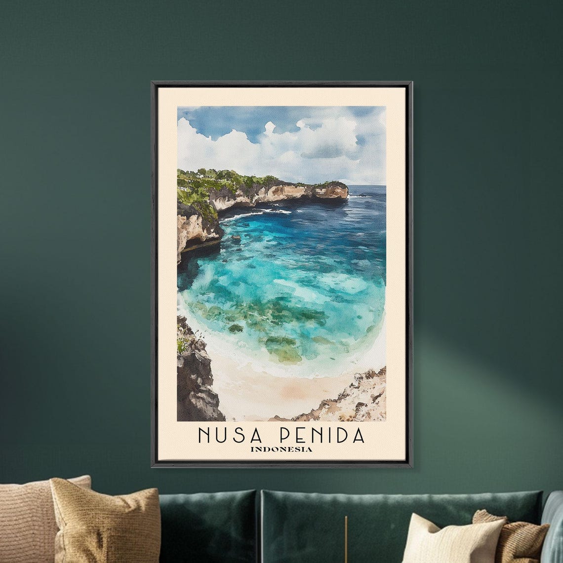 Nusa Penida Indonesia Turquoise Cliff Cove Ocean View Travel Poster - Image 5