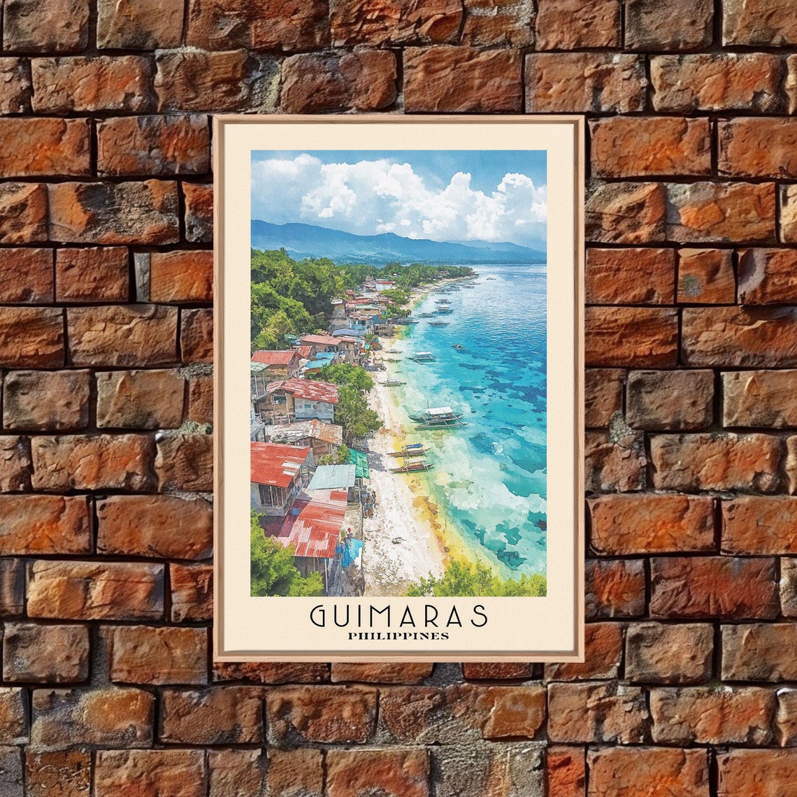 Guimaras Philippines Colorful Coastal Village Turquoise Bay Poster - Image 5
