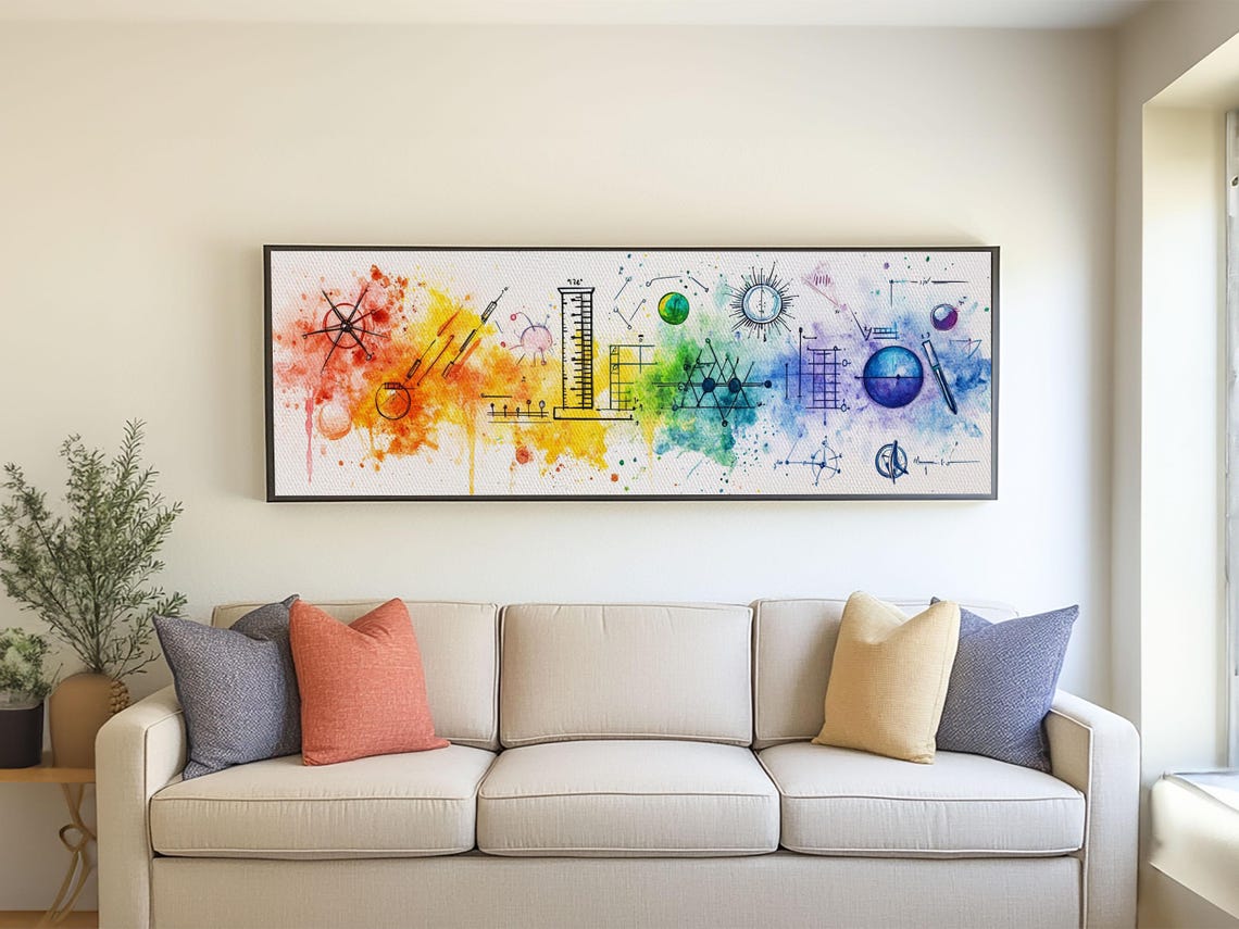 Colorful Science Lab Art Abstract Chemistry Rainbow Diagram Poster - Image 5