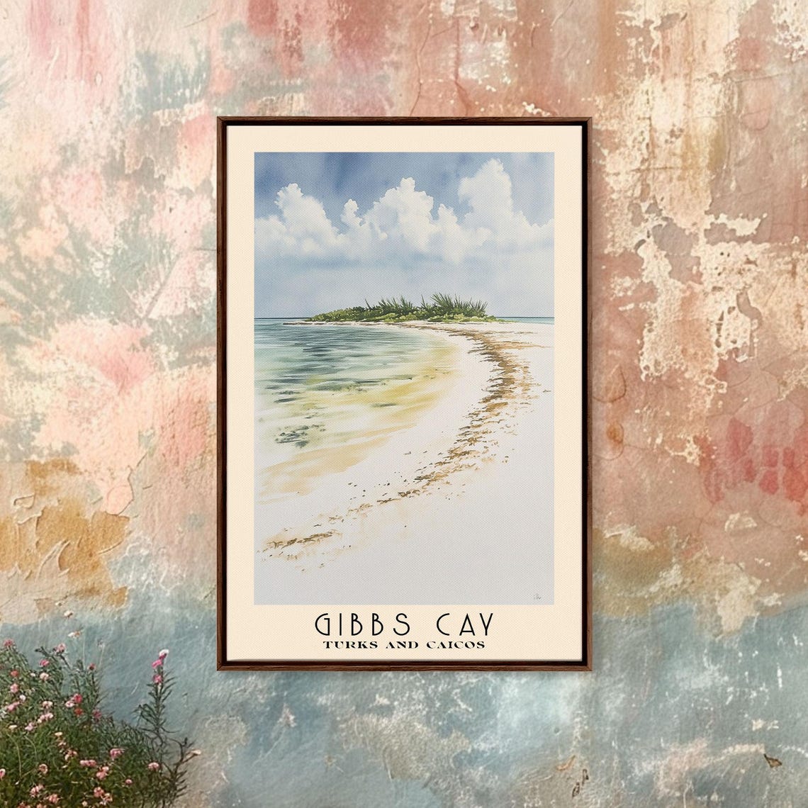 Gibbs Cay Turks And Caicos Minimalist Sandbar Tiny Isle Poster - Image 4
