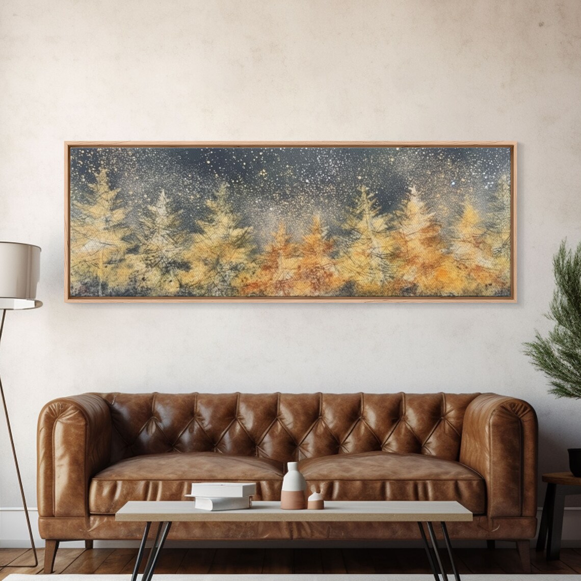 Abstract Forest Trees in Snow, Winter Wall Art Print - Image 4