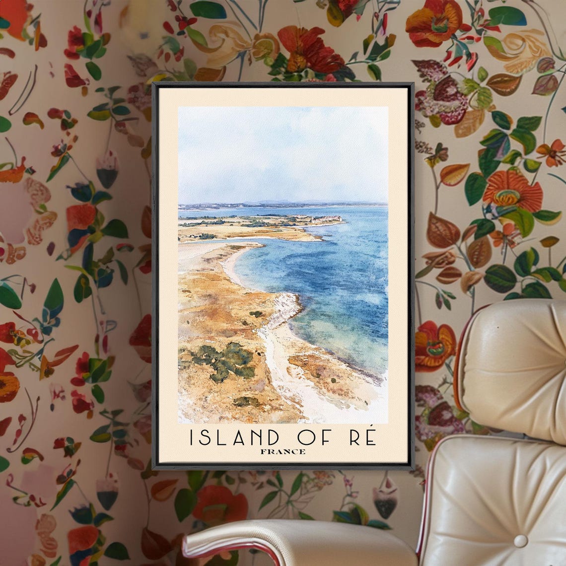 Island Of Re France Watercolor Print Vacation Gift France Wall Art Vacation Wall Art Vacatation Beach Decor Beach Or Lakehouse Art - Image 2