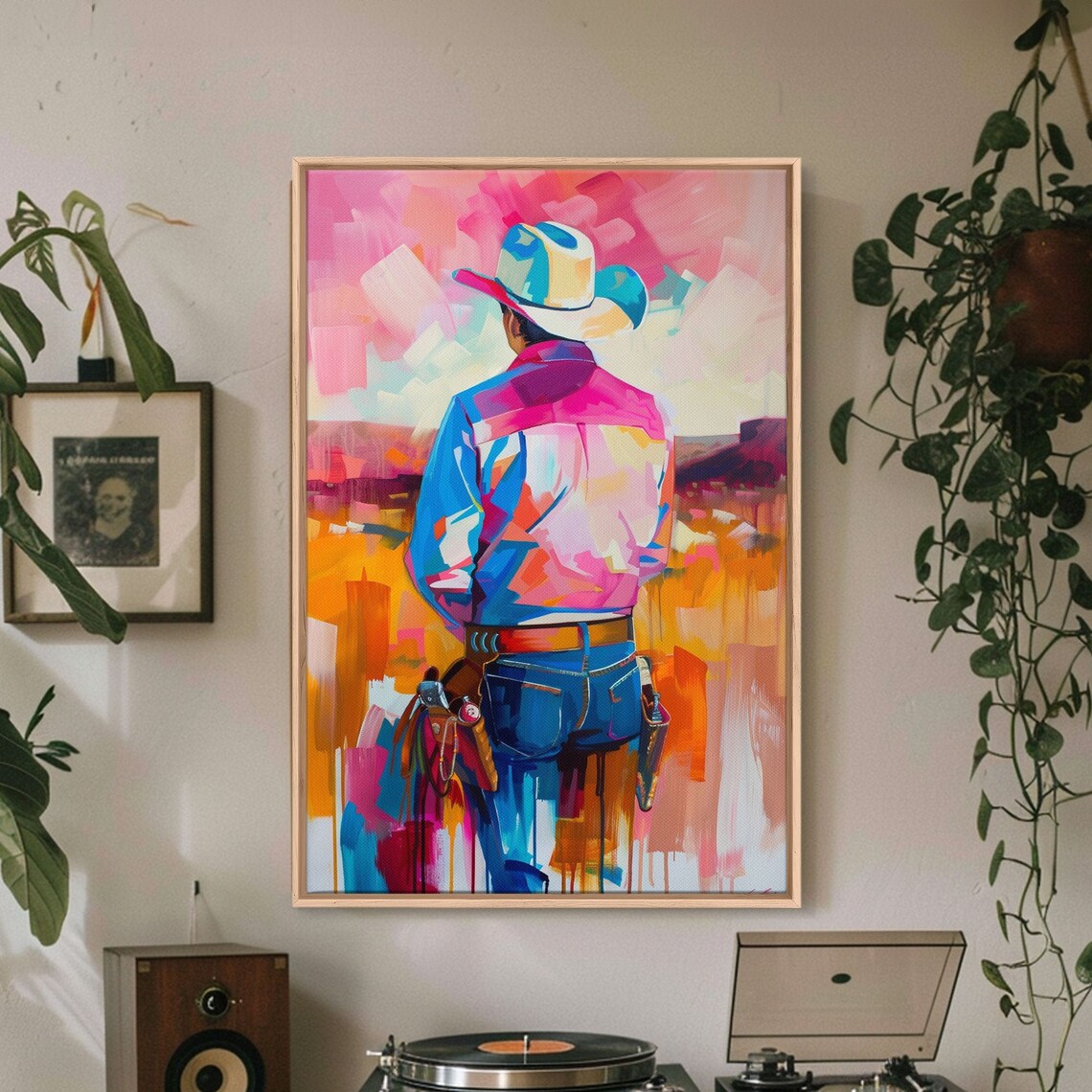 Abstract Cowboy Art Print, Contemporary Western Decor - Image 3