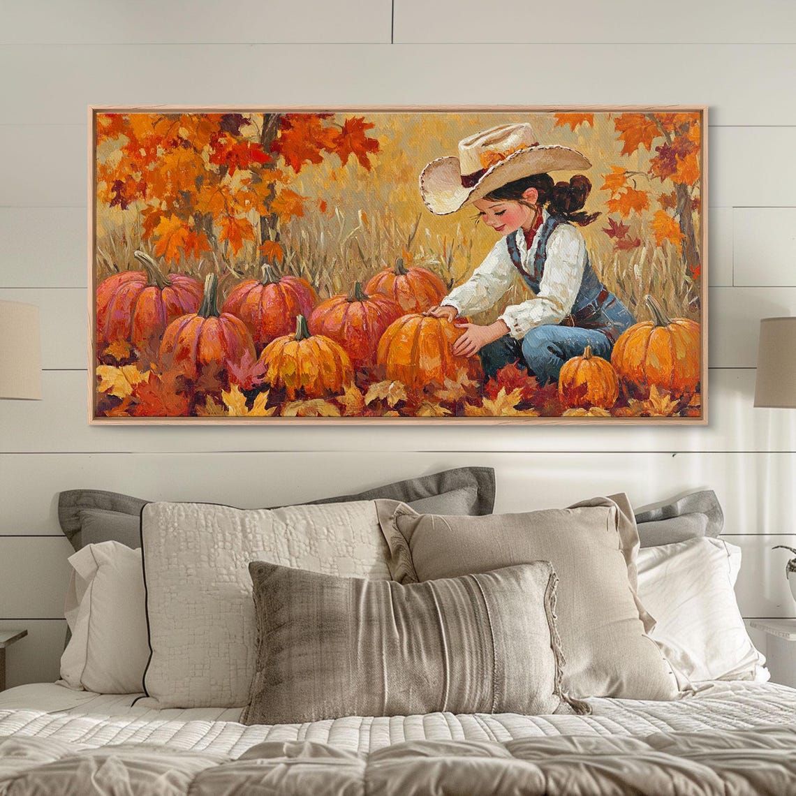 Cowgirl In A Pumpkin Patch Cute Rustic Decor Framed Print Fall Centerpiece Decor Nursery Decor Girl Gift Idea - Image 4