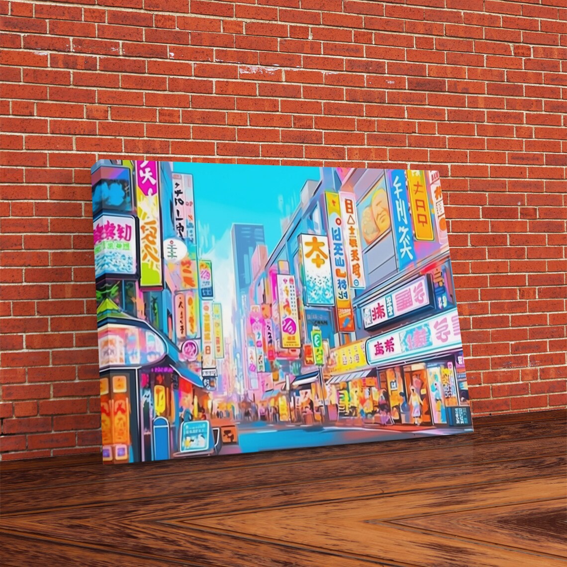 Japanese Market Watercolor, Vaporwave Art Print
