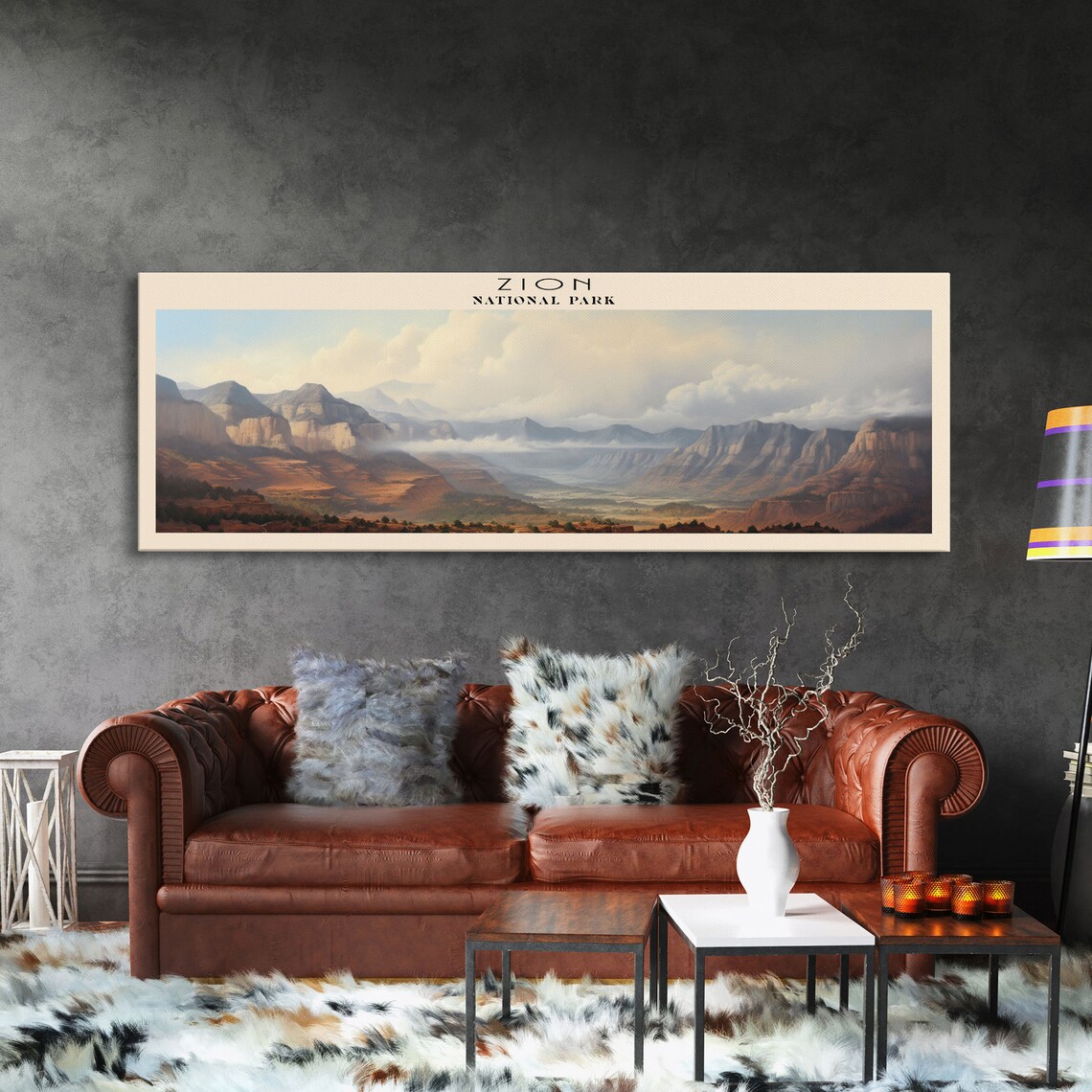 Zion National Park Minimalist Watercolor Travel Print - Image 3