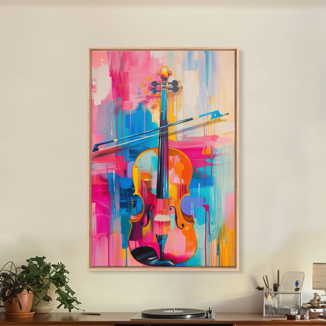 Violin Art Print, Vibrant Musical Living Room Decor - Image 5