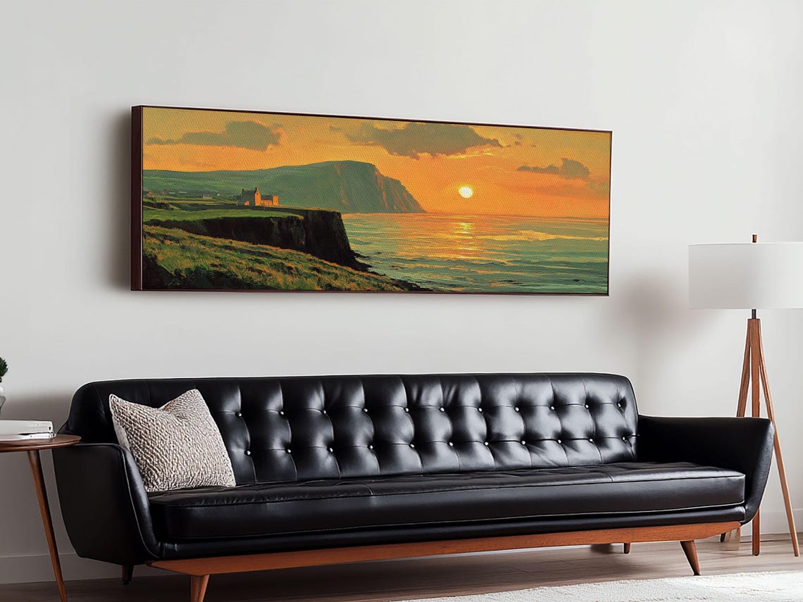 Ireland Painting Print Cliffs Of Moher Framed Print Wood Framed Wall Art Ireland Painting Ireland Decor Art Of Ireland - Image 2
