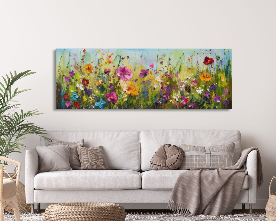 Flower Painting Boho Art Print, Modern Bedroom Decor - Image 4