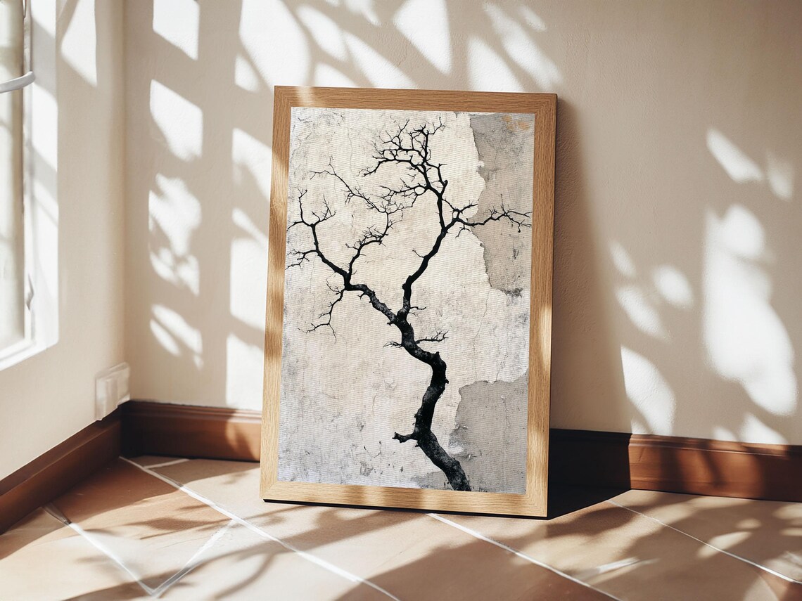 Double Exposure Tree Optical Illusion, Wabi Sabi Art Print - Image 5