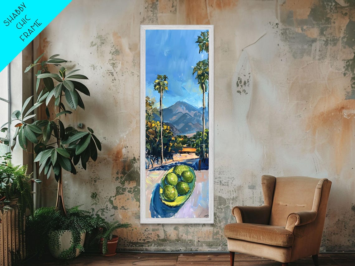 California Palm Trees Dusk Mountain Citrus Bowl Still Life Art Poster - Image 4