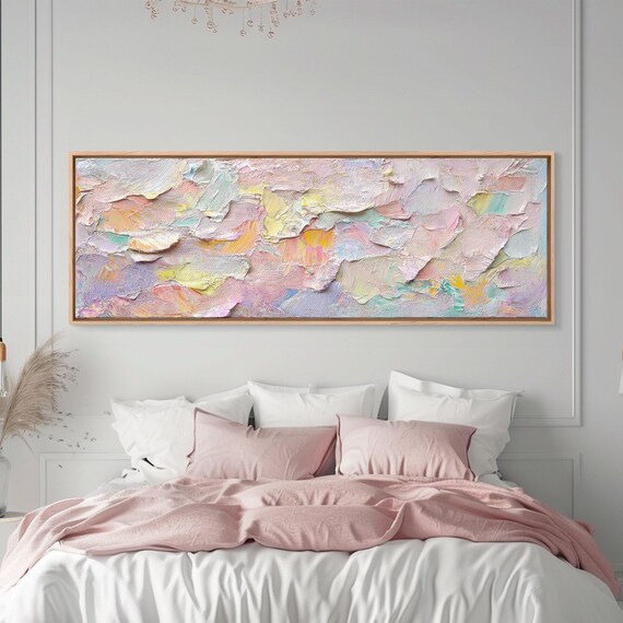 Abstract Moody Floral Wall Art Framed Print Pink And Pastel Wall Art Large Abstract Flower Texture Wall Art For Above Bed Or Sofa