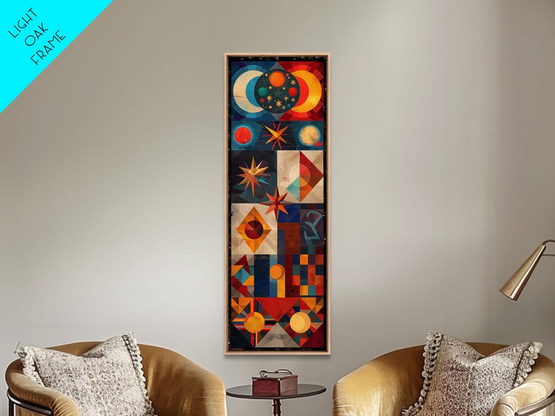 Geometric Cosmic Starry Night Celestial Collage Colorful Art Print - Image 6