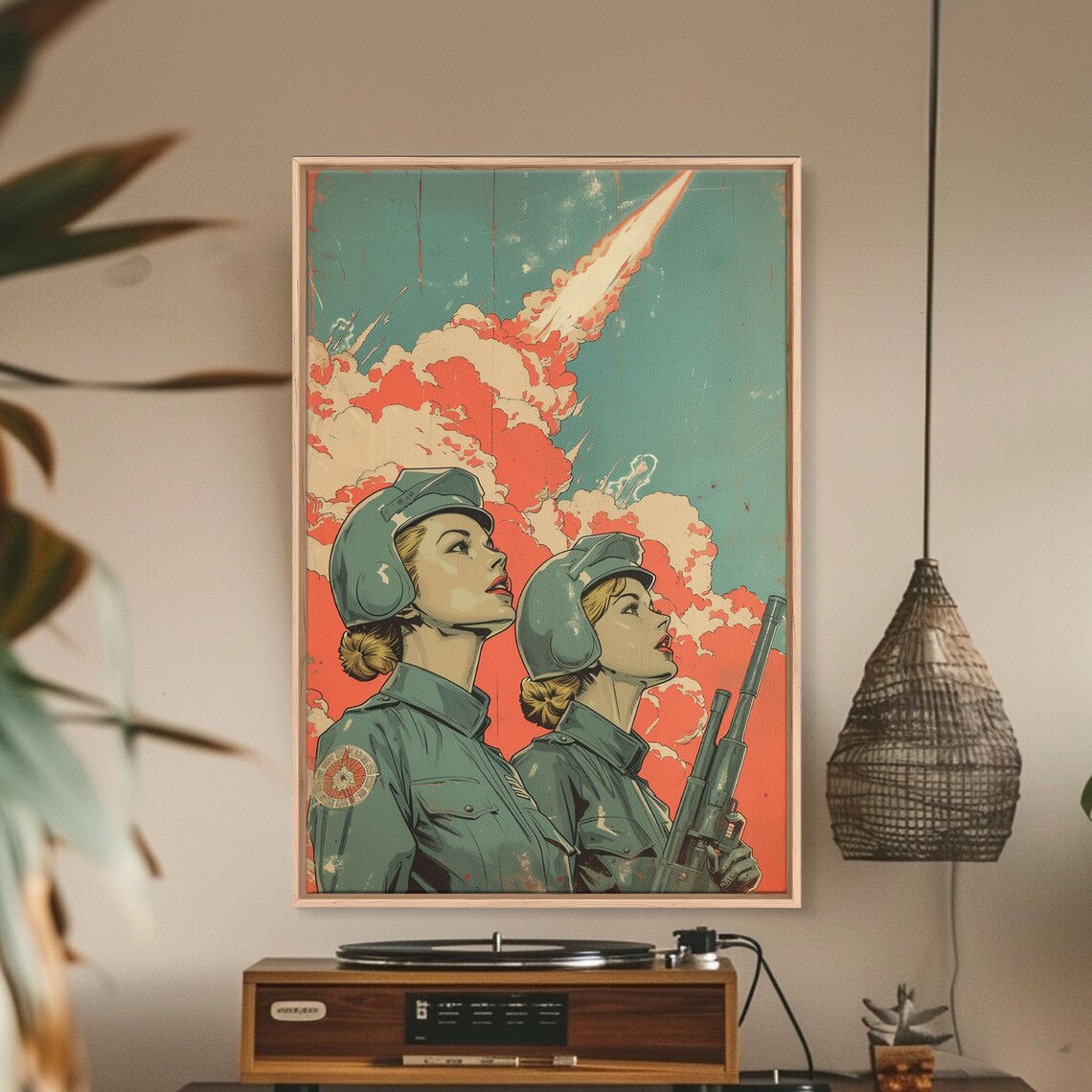 1960s Women At War Propaganda Poster, Retro Pop Art - Image 4