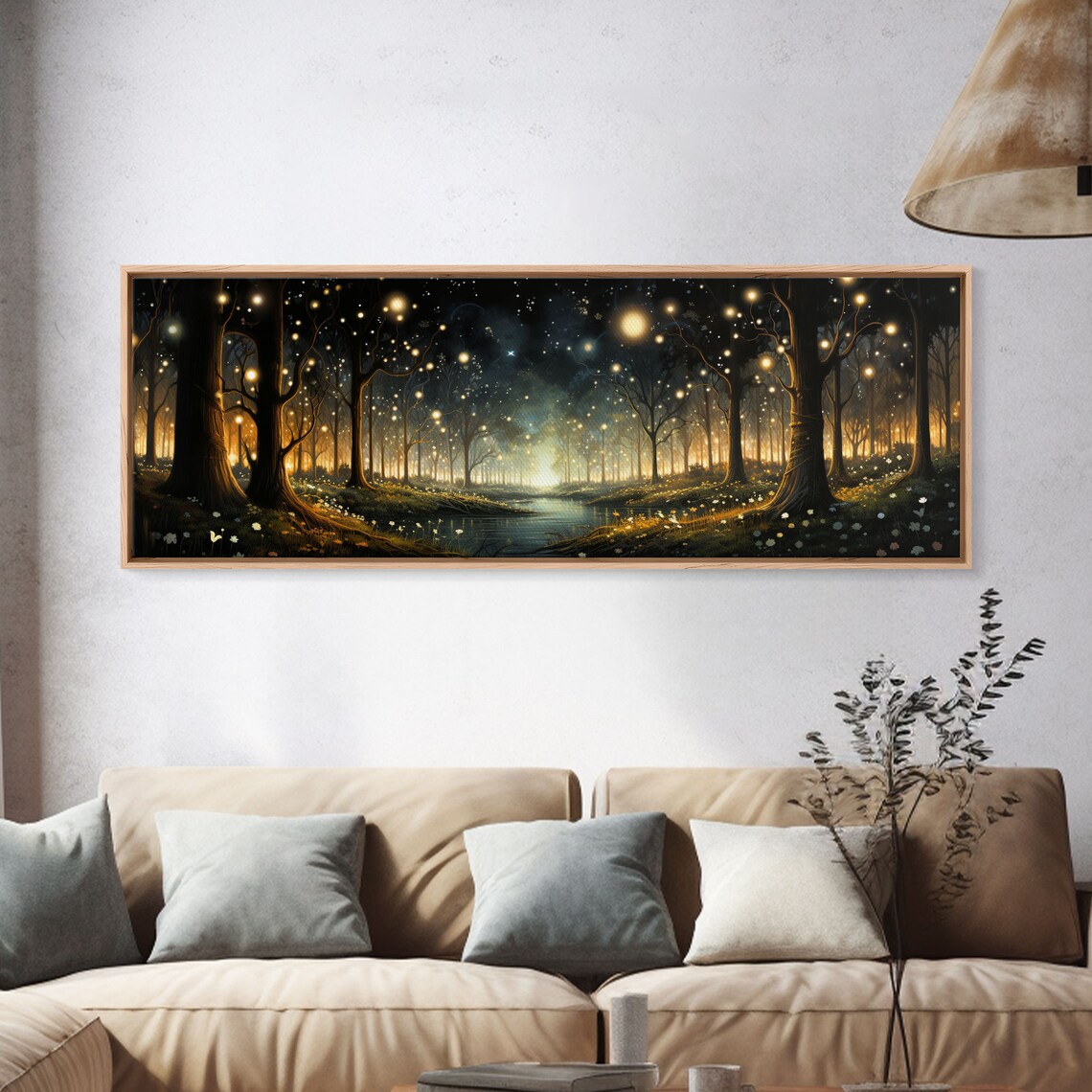 Fantasy Forest Fireflies Art Print, Forest Scene - Image 4