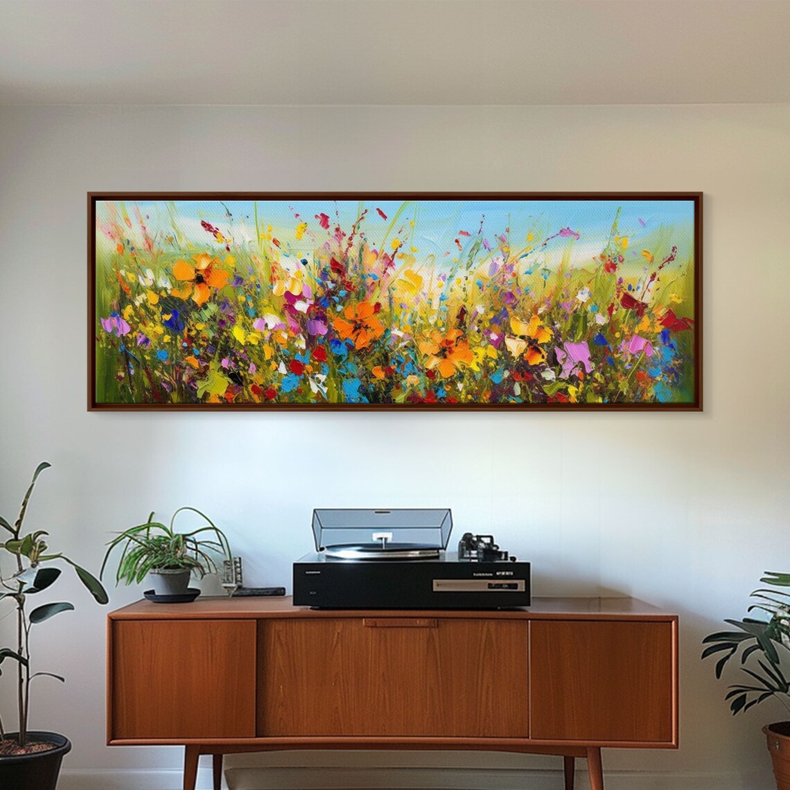 Panoramic Wild Flower Mural, Minimalist Art Print - Image 2