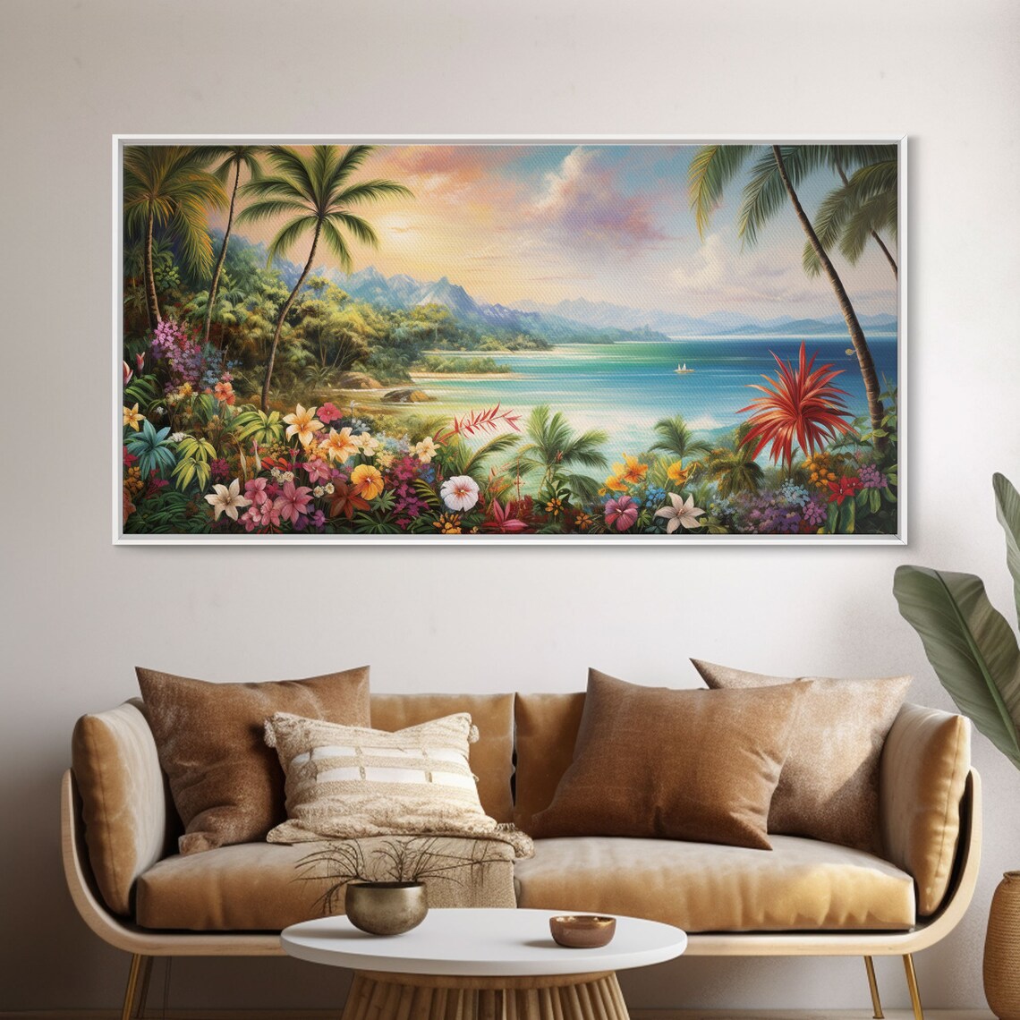 Palm Trees Beach Art Print, Tropical Landscape - Image 5
