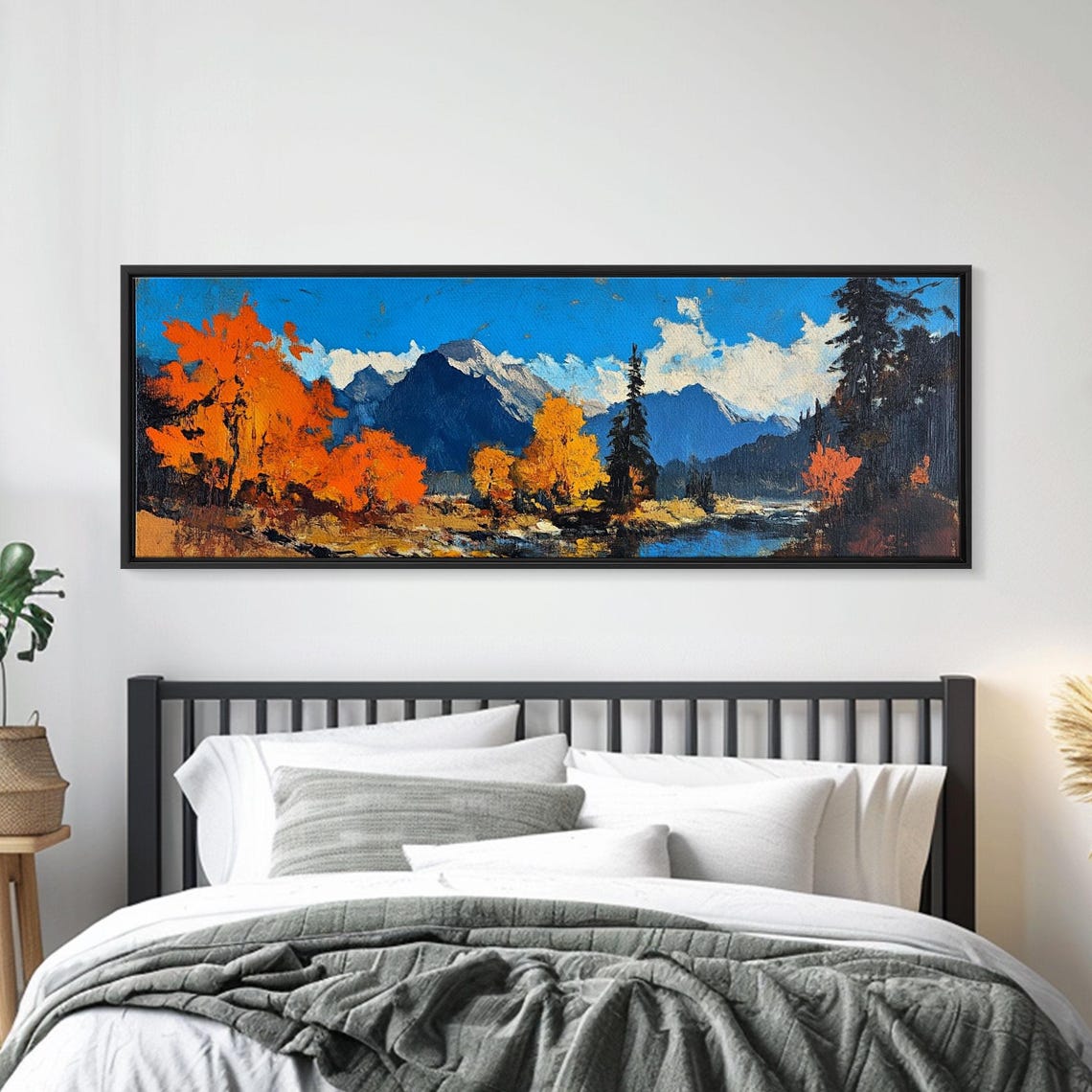 Fall Mountain Peaks Orange Aspen Trees Snow Alpine Landscape Print - Image 5