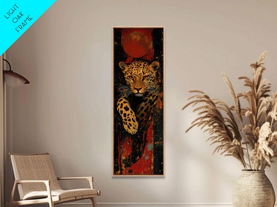 Striking Leopard Print With Abstract Background Bold Wild Cat Wall Art Ideal For Rustic Decor And Living Room Accent