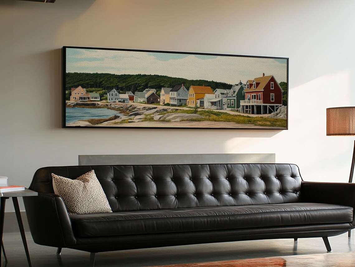 Maine Panoramic Seascape Art Print, Nautical Landscape - Image 4