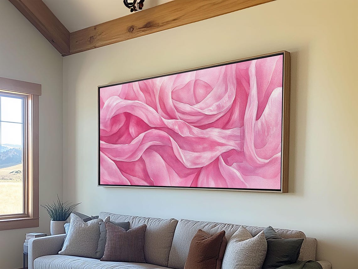 Soft Pink Rose Petals Close Up Macro Floral Watercolor Bloom Poster - Image 6