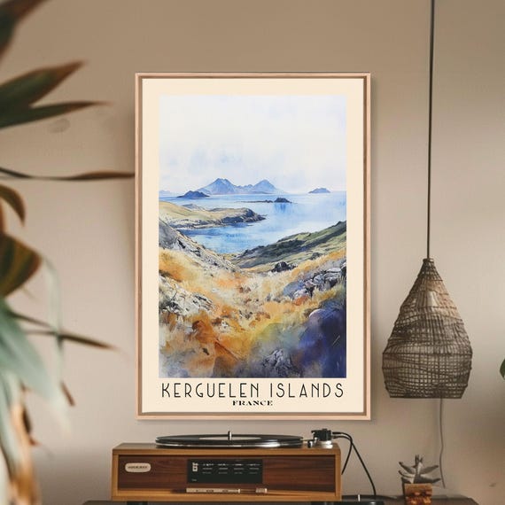 Kerguelen Islands France Watercolor Print Vacation Gift France Wall Art Beach Painting Beach Decor Beach Or Lakehouse Art
