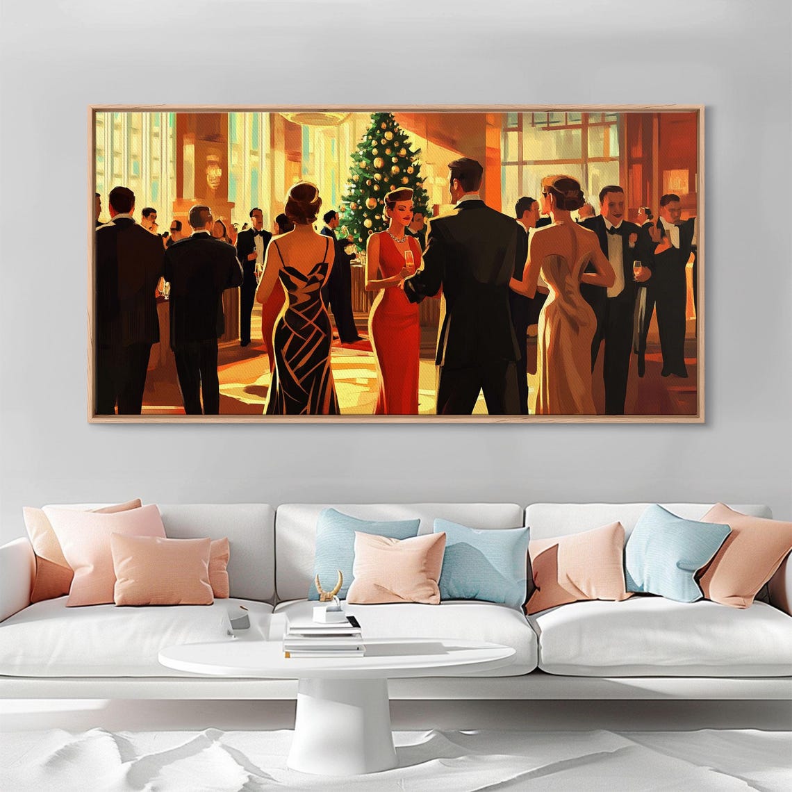 Art Deco Christmas Gala Ballroom Elegant Party Vintage Wall Art - Image 4