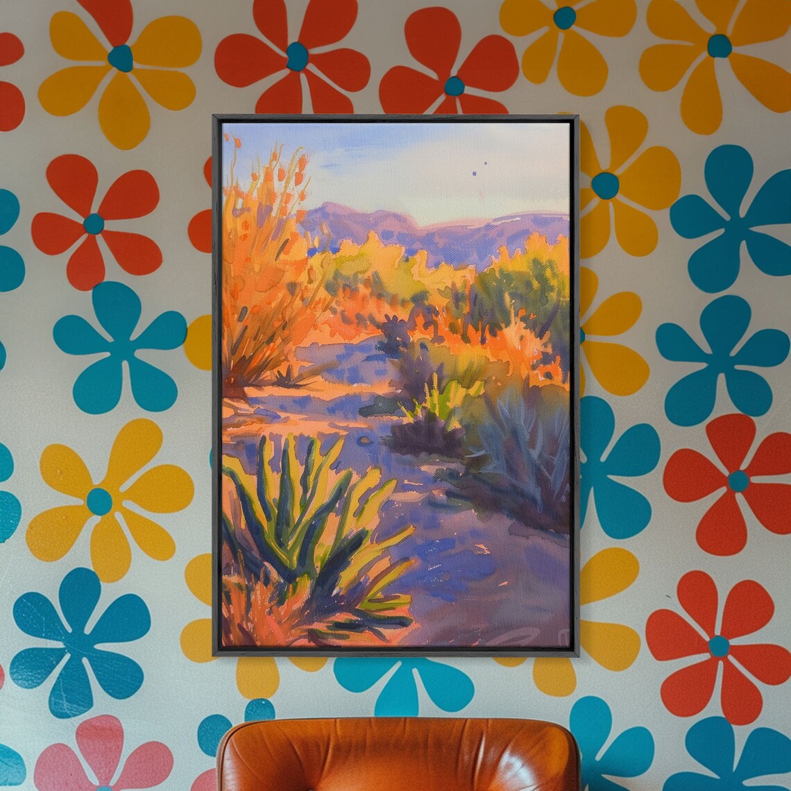 Serene Desert Sunset Landscape Tranquil Wall Art For Living Room Or Bedroom Framed Print For Home Decor - Image 3