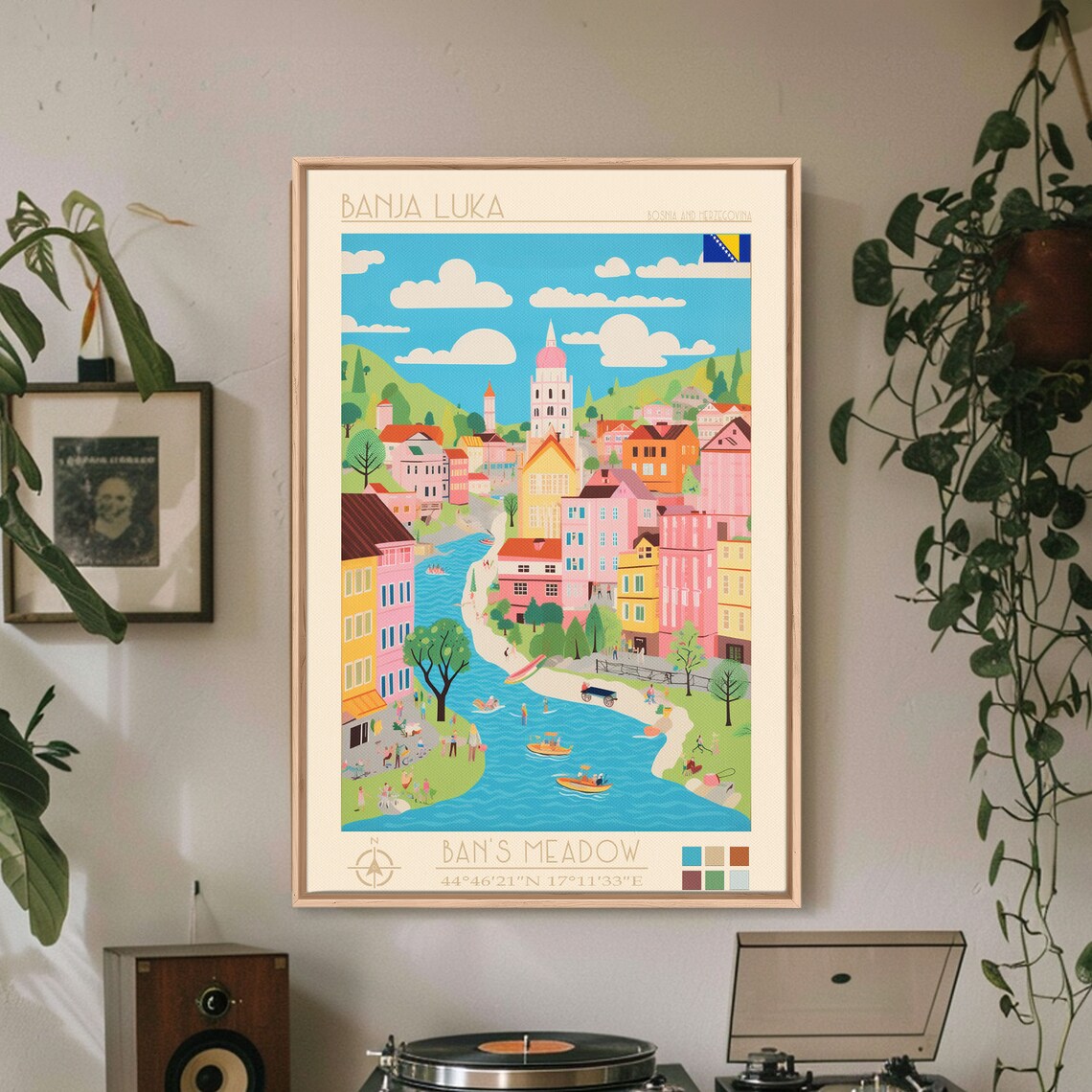 Banja Luka Bosnia Herzegovina Riverside Town Bell Tower Beach Poster - Image 2