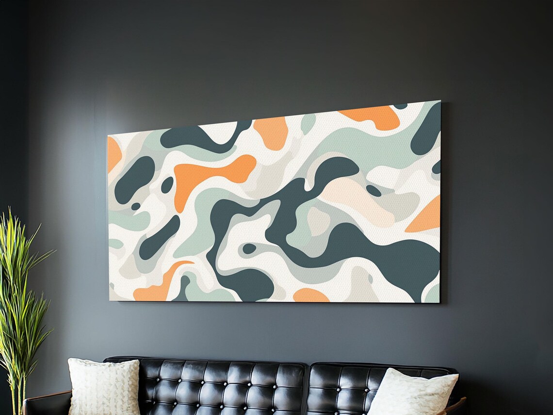 Abstract Camo Pattern Wall Art Framed Print Man Cave Decor Gift For Him Retro Modern Abstract Art Nuevart - Image 6