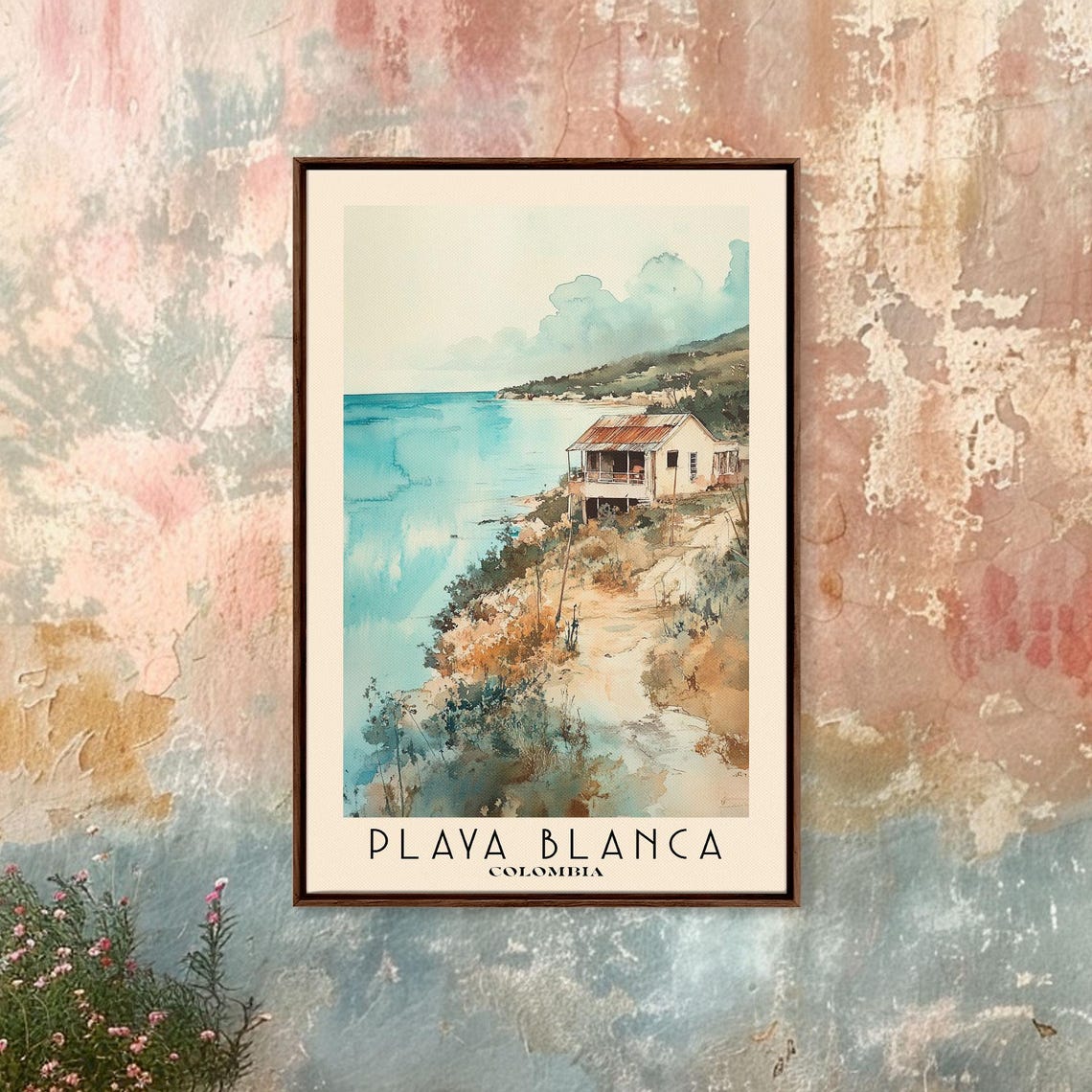 Playa Blanca Colombia Stilt Hut Rocky Point Turquoise Bay Poster