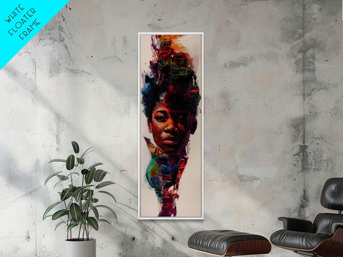 African Woman Portrait Colorful Abstract Watercolor Art Poster - Image 6