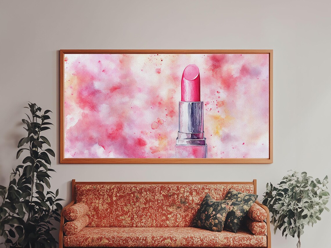 Pink Lipstick Watercolor Painting Bold Pop Beauty Cosmetic Style Poster - Image 6