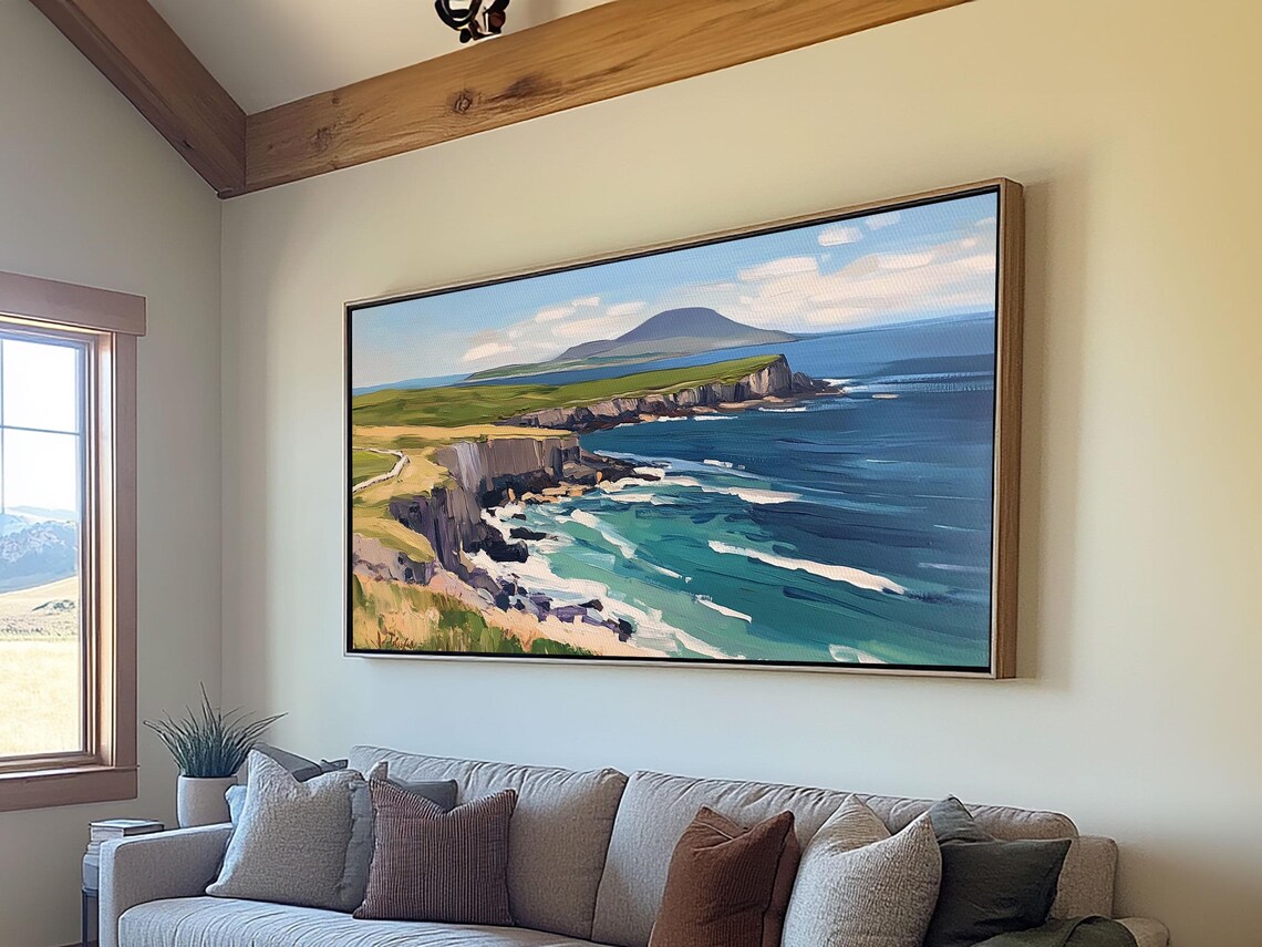 Cliffs of Moher Abstract Landscape Painting Art Print - Image 6