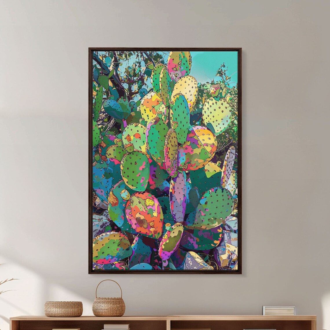 Prickly Pear Cactus, Abstract Desert Art Print - Image 2